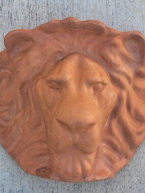 Vintage Terracotta Lion Head Hanging Planter By Leota Thomas 1980 Chipped